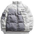 Parka Jacket Men Embroidery Patchwork Pocket Cotton Coat Winter