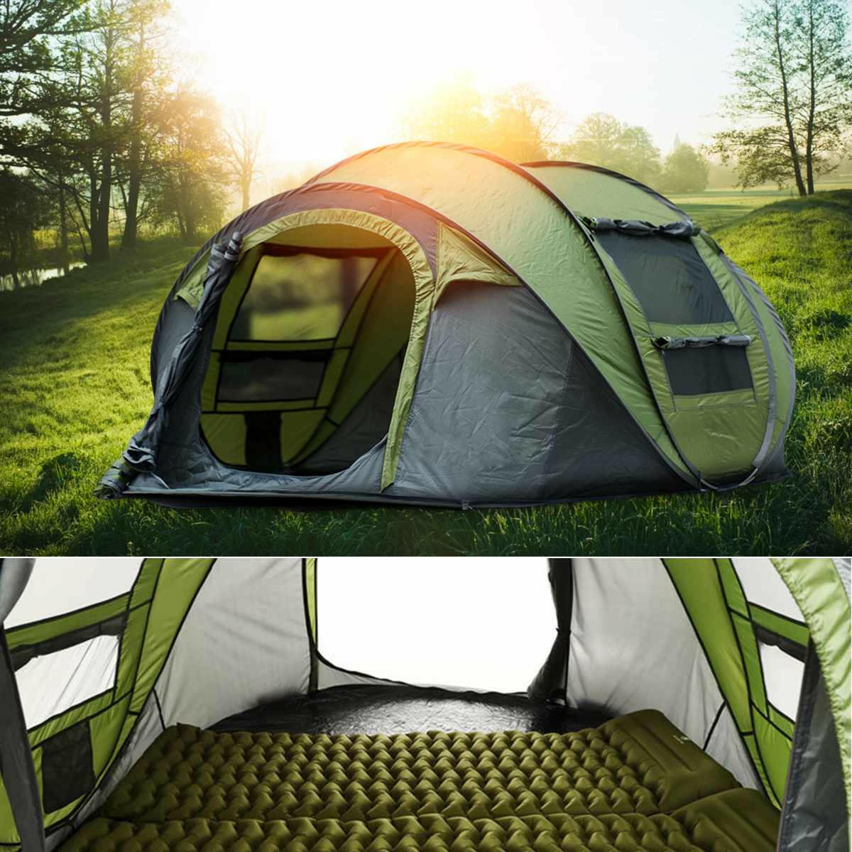 Large Capacity 4 to 5 Persons Automatic Pop Up Camping Tent.