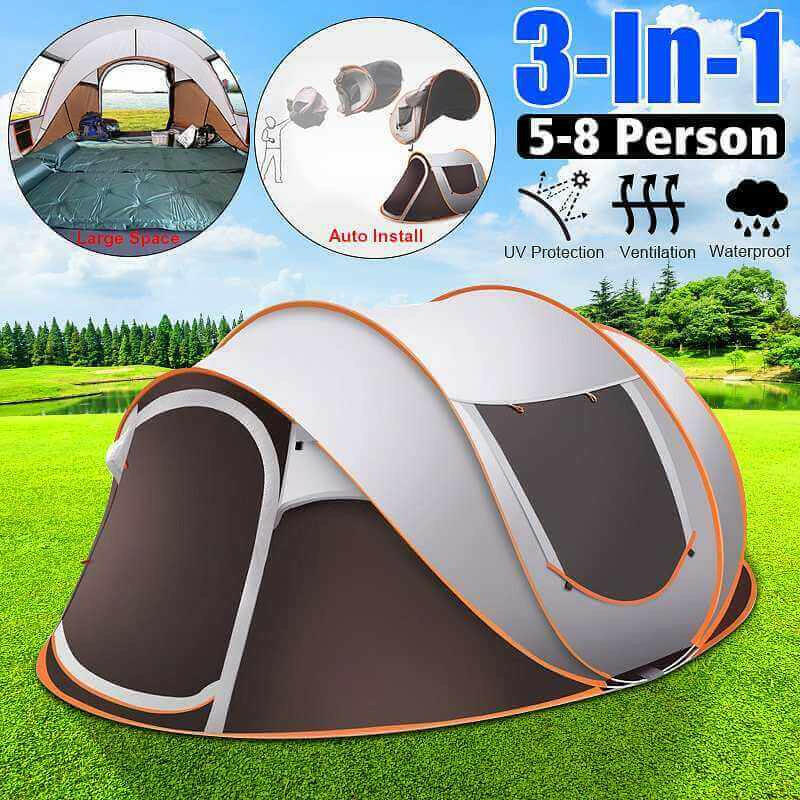 Large Capacity 4 to 5 Persons Automatic Pop Up Camping Tent.