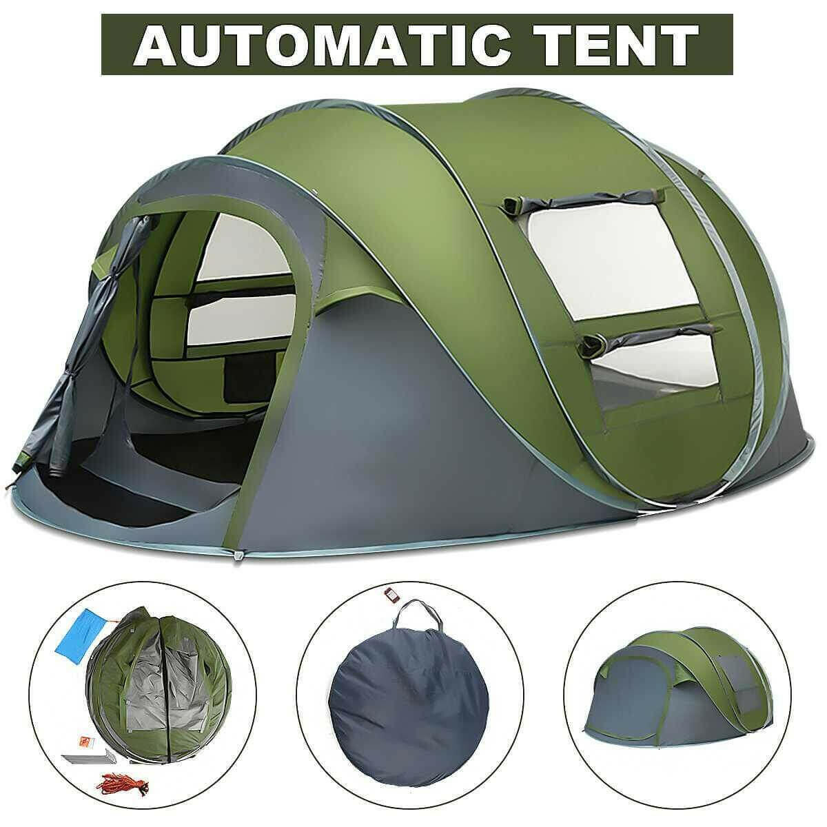 Large Capacity 4 to 5 Persons Automatic Pop Up Camping Tent.