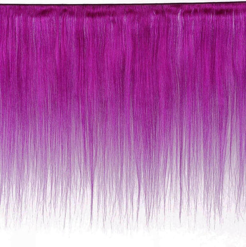 Purple 10A Grade Silver #1B/ purple  3/4 Straight BUNDLES with CLOSURE.