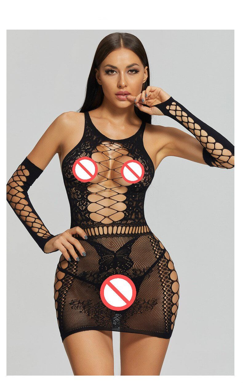 Women Sexy Lace Flexible Fishnet Teddy Lingerie Mesh Bodysuit Lingerie