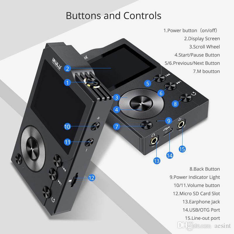 iRULU F20 HiFi Lossless Mp3 Player with Bluetooth:DSD High Resolution
