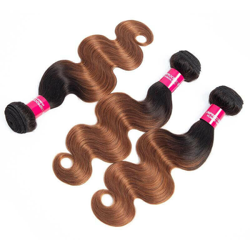 Brazilian body wave Human Hair Bundles T1b 30 Ombre Body Wave Virgin