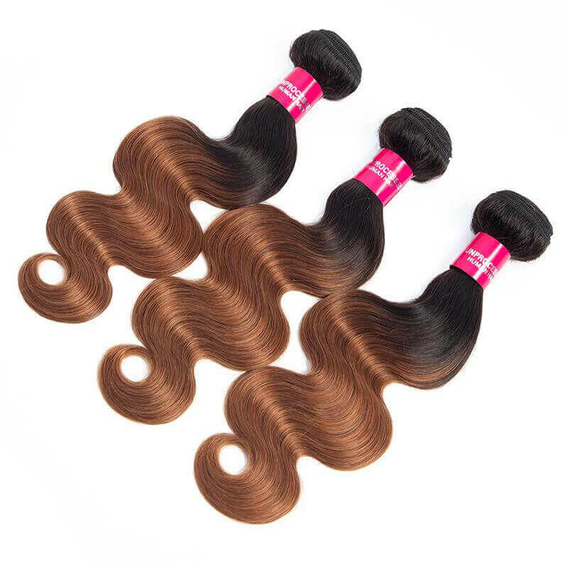 Brazilian body wave Human Hair Bundles T1b 30 Ombre Body Wave Virgin