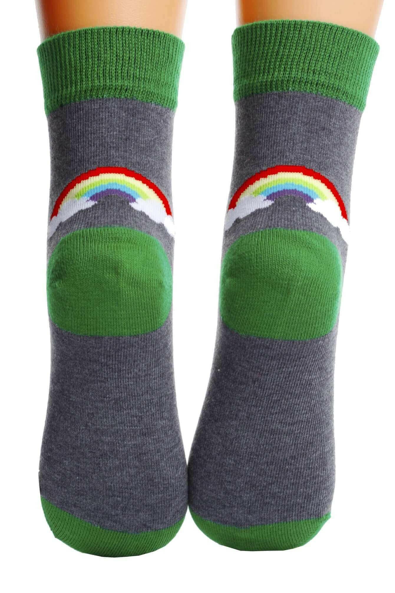 RAINBOW dark grey cotton socks for children.