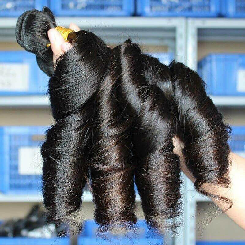 10A Grade 3/4 Romance Curl Fumi Human Hair bundles with 4x4 Closures &.