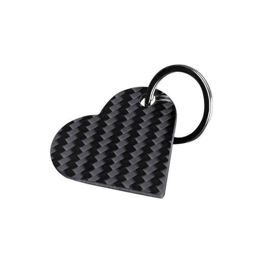 Real Carbon Fiber Heart Shaped Keychain.