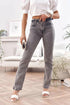 Denim jeans with a straight belt, dark gray RR2069