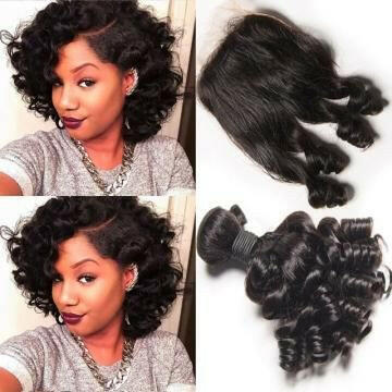 10A Grade Brazilian 3/4 Funmi Hair Human Hair bundles with 4x4 Closure.