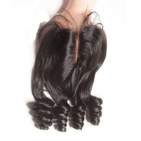 10A Grade Brazilian 3/4 Funmi Hair Human Hair bundles with 4x4 Closure.