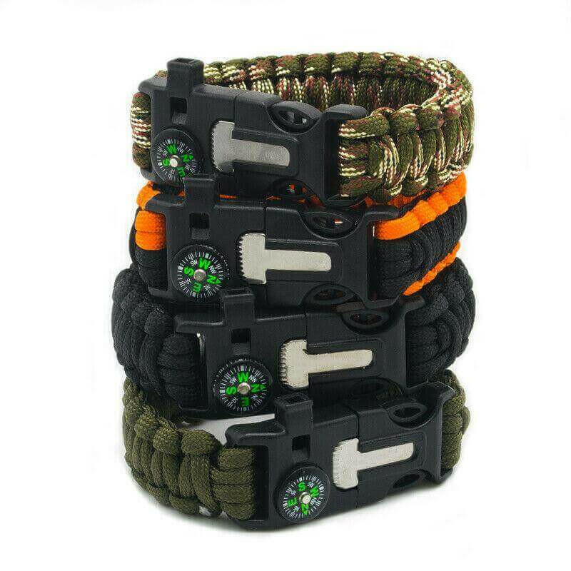 Paracord Survival Bracelet Compass/Flint/.