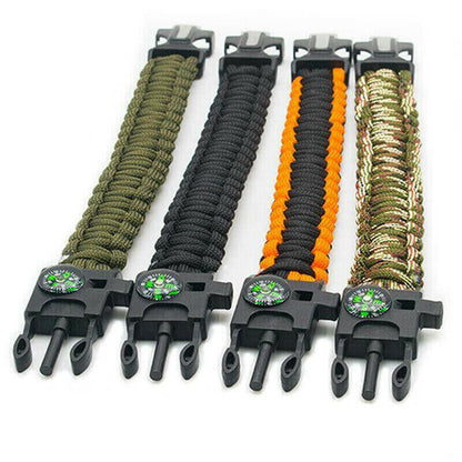 Paracord Survival Bracelet Compass/Flint/.