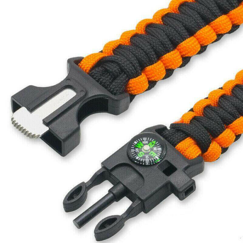 Paracord Survival Bracelet Compass/Flint/.