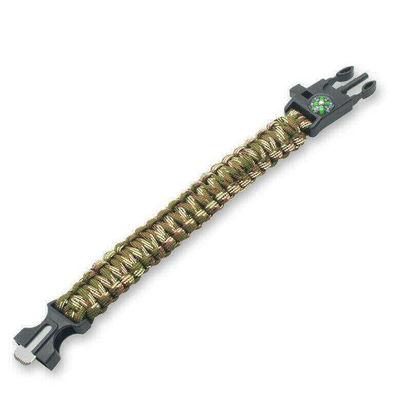 Paracord Survival Bracelet Compass/Flint/.