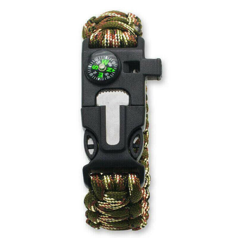 Paracord Survival Bracelet Compass/Flint/.