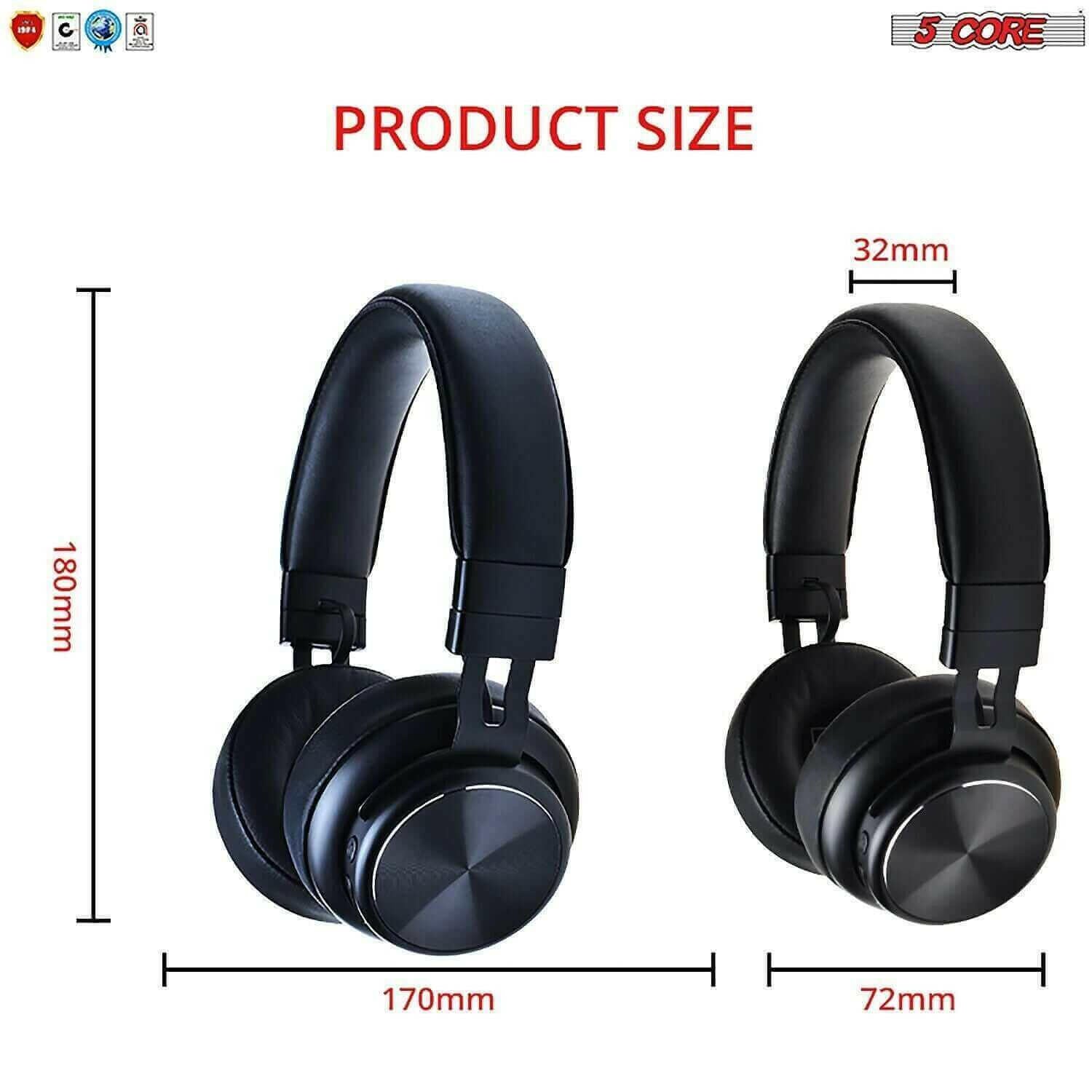 5Core Premium Headphone inbuilt Mic Over Ear Wireless Headset.