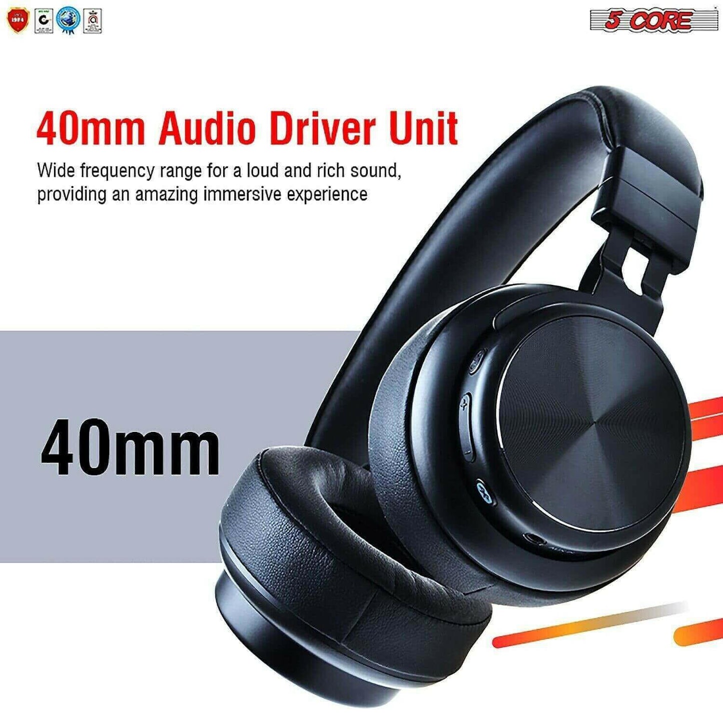 5Core Premium Headphone inbuilt Mic Over Ear Wireless Headset.