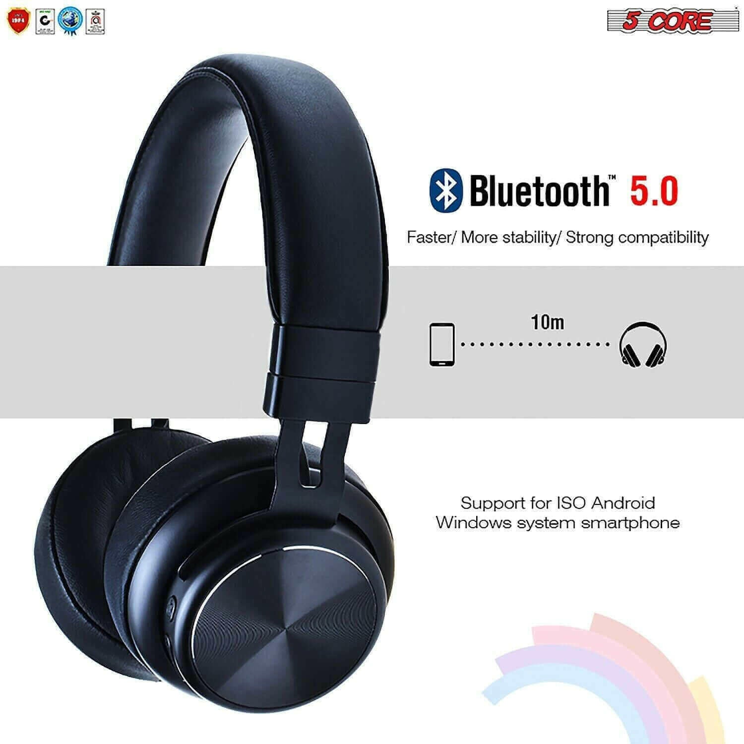 5Core Premium Headphone inbuilt Mic Over Ear Wireless Headset.