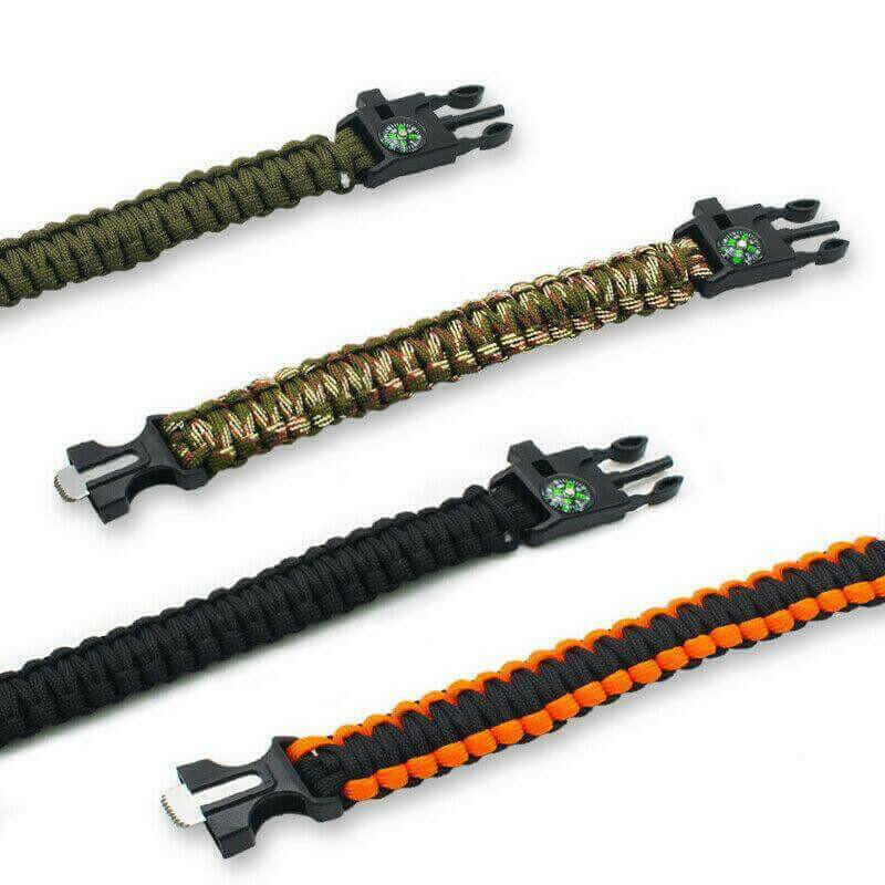 Paracord Survival Bracelet Compass/Flint/.