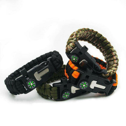 Paracord Survival Bracelet Compass/Flint/.