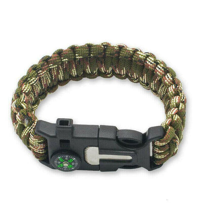 Paracord Survival Bracelet Compass/Flint/.