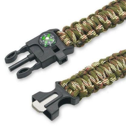 Paracord Survival Bracelet Compass/Flint/.