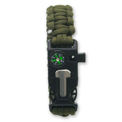 Paracord Survival Bracelet Compass/Flint/.