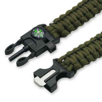 Paracord Survival Bracelet Compass/Flint/.