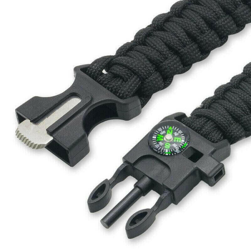 Paracord Survival Bracelet Compass/Flint/.