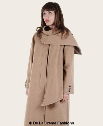 SCARPIA - Wool & Cashmere Overcoat With Scarf Detail