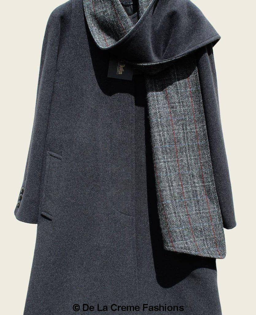 SCARPIA - Wool &amp; Cashmere Overcoat With Scarf Detail