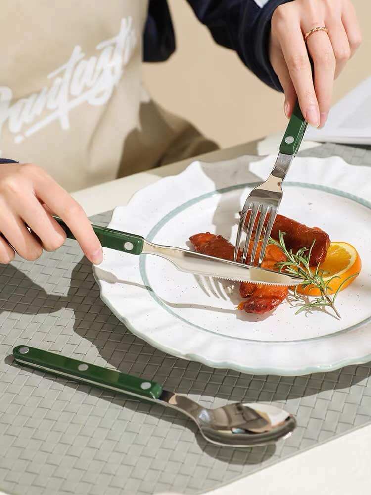 Set Of 10 Pcs French Dopamine Cutlery Flatware - Bistrot Style