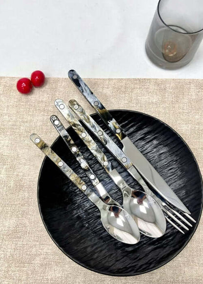 Set Of 10 Pcs Modern Elegant Terra Flatware - Bistrot Style Cutlery
