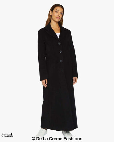 Slim Fit Wool Blend Longline Maxi Coat (1816)