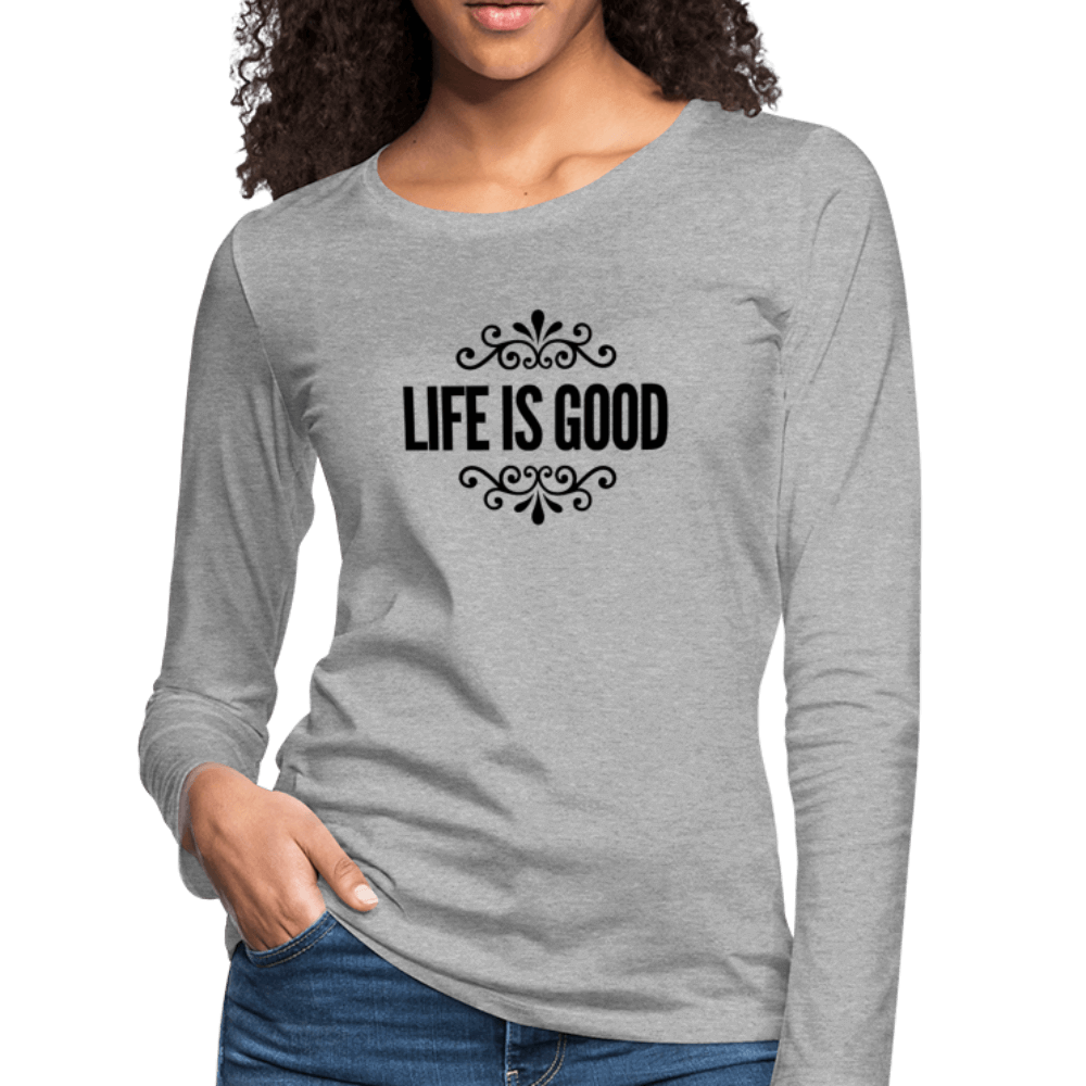 Womens Long Sleeve Graphic Tee, Life Is Good Illustration.