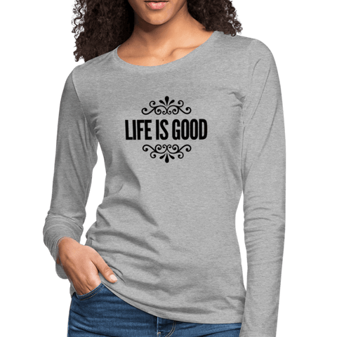 Womens Long Sleeve Graphic Tee, Life Is Good Illustration.