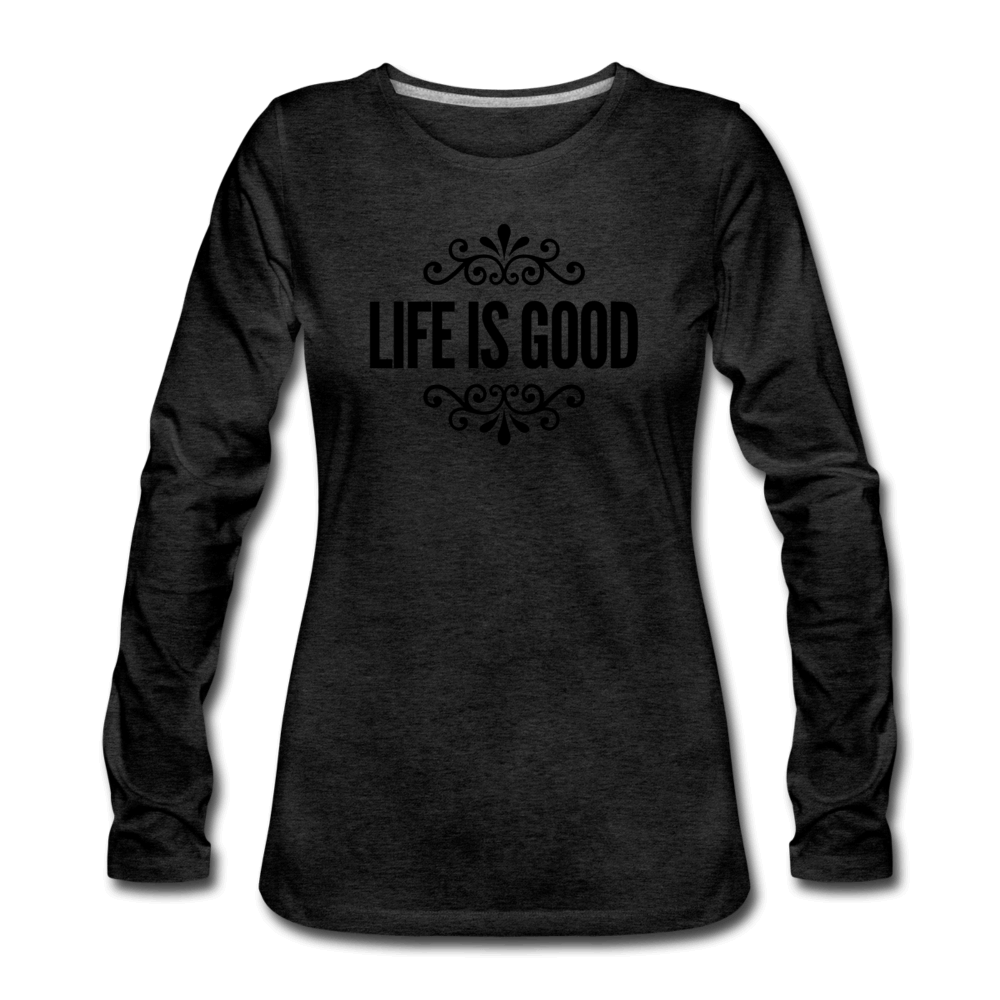 Womens Long Sleeve Graphic Tee, Life Is Good Illustration.