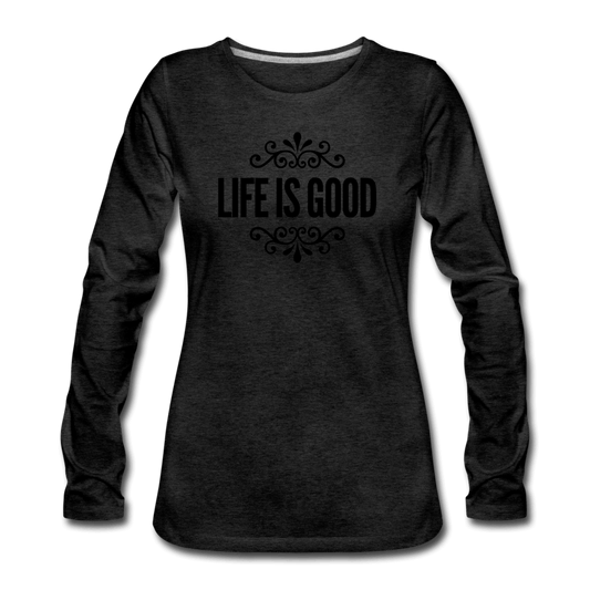 Womens Long Sleeve Graphic Tee, Life Is Good Illustration.