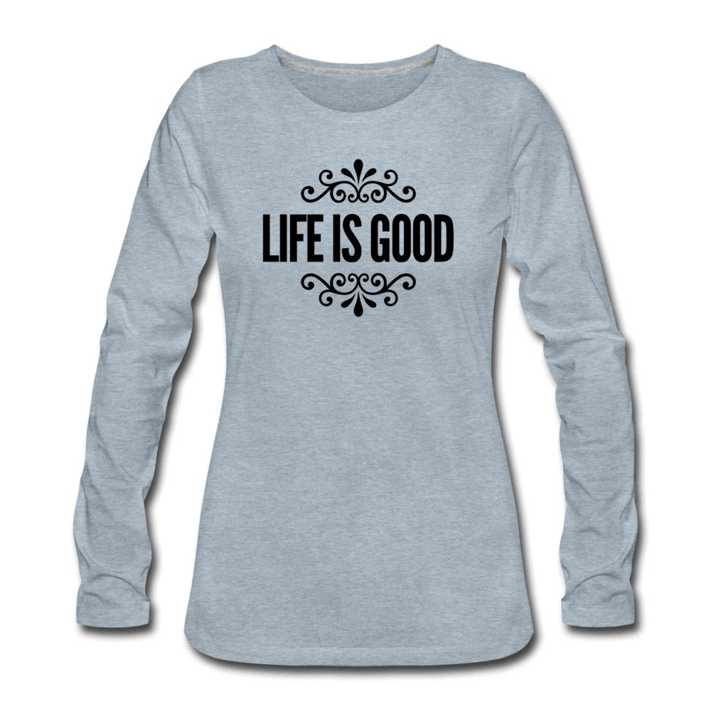 Womens Long Sleeve Graphic Tee, Life Is Good Illustration.