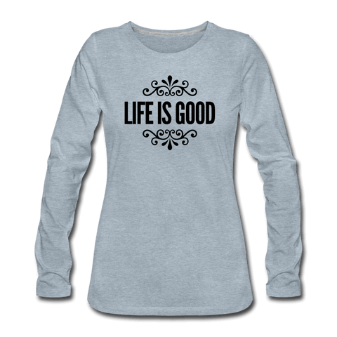 Womens Long Sleeve Graphic Tee, Life Is Good Illustration.