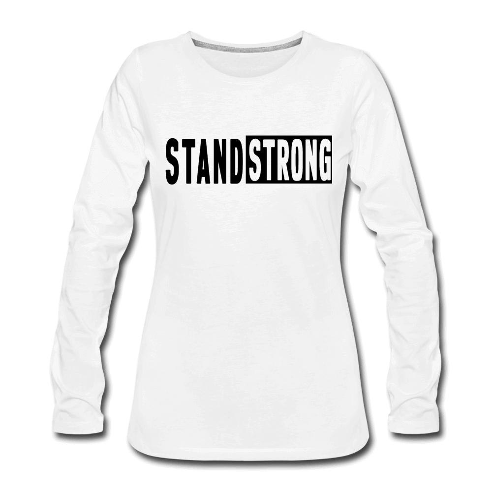 Womens Long Sleeve Graphic Tee, Stand Strong Print