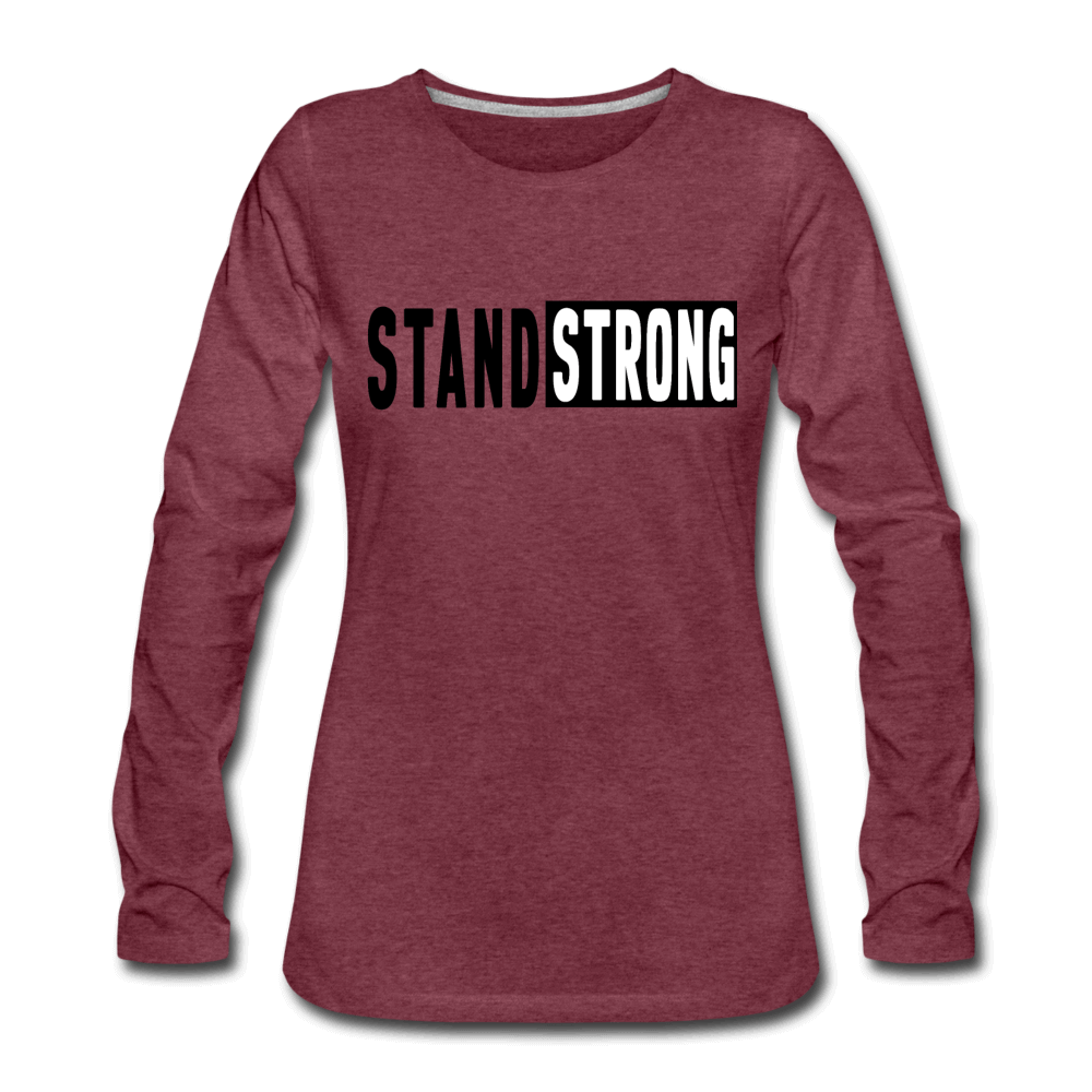 Womens Long Sleeve Graphic Tee, Stand Strong Print