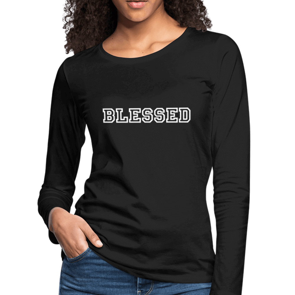 Womens Long Sleeve Graphic Tee, Blessed Print.