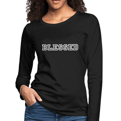 Womens Long Sleeve Graphic Tee, Blessed Print.