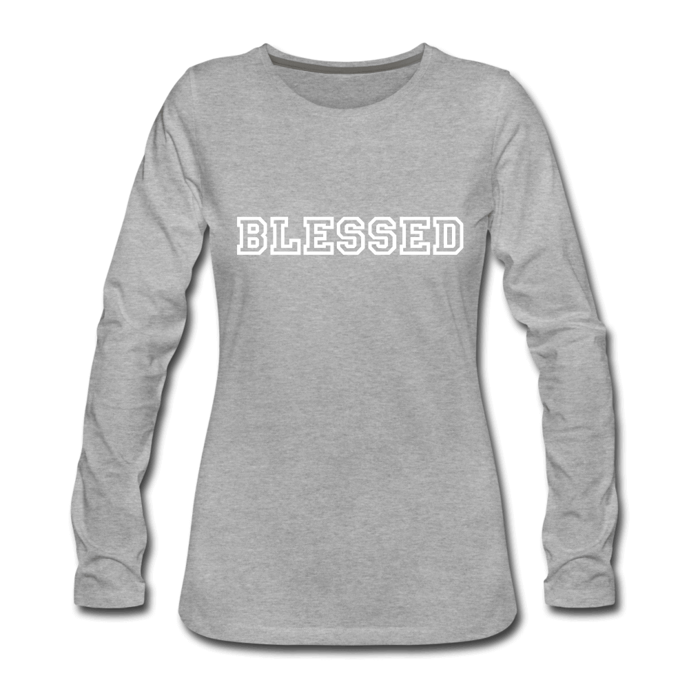 Womens Long Sleeve Graphic Tee, Blessed Print.