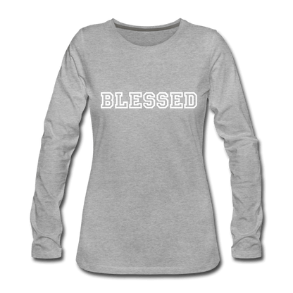 Womens Long Sleeve Graphic Tee, Blessed Print.