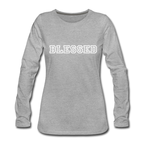 Womens Long Sleeve Graphic Tee, Blessed Print.