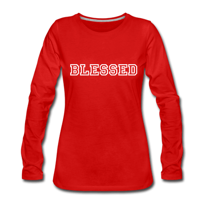 Womens Long Sleeve Graphic Tee, Blessed Print.