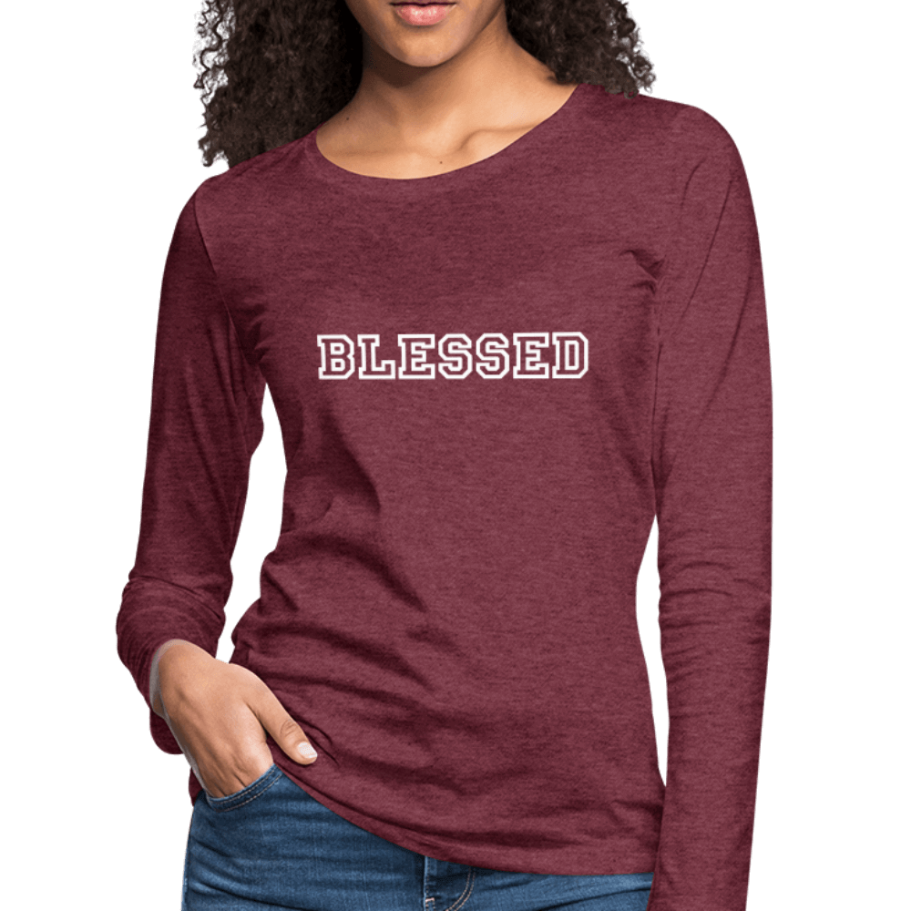 Womens Long Sleeve Graphic Tee, Blessed Print.